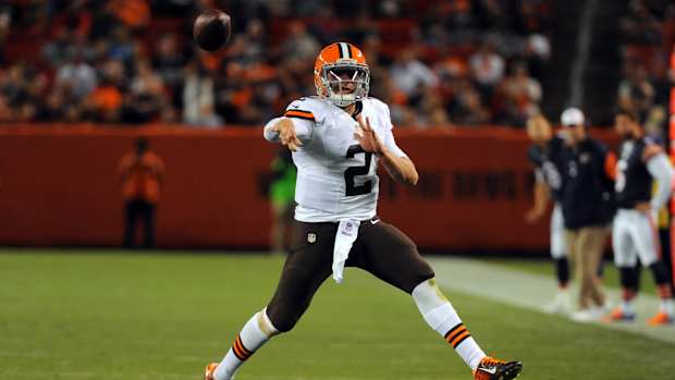 Aug 28, 2014; Cleveland, OH, USA; Cleveland Browns quarterback Johnny Manziel (2) at FirstEnergy Stadium. Mandatory Credit: Ken Blaze-USA TODAY SportsAug 28, 2014; Cleveland, OH, USA; Cleveland Browns quarterback Johnny Manziel (2) at FirstEnergy Stadium. Mandatory Credit: Ken Blaze-USA TODAY Sports
